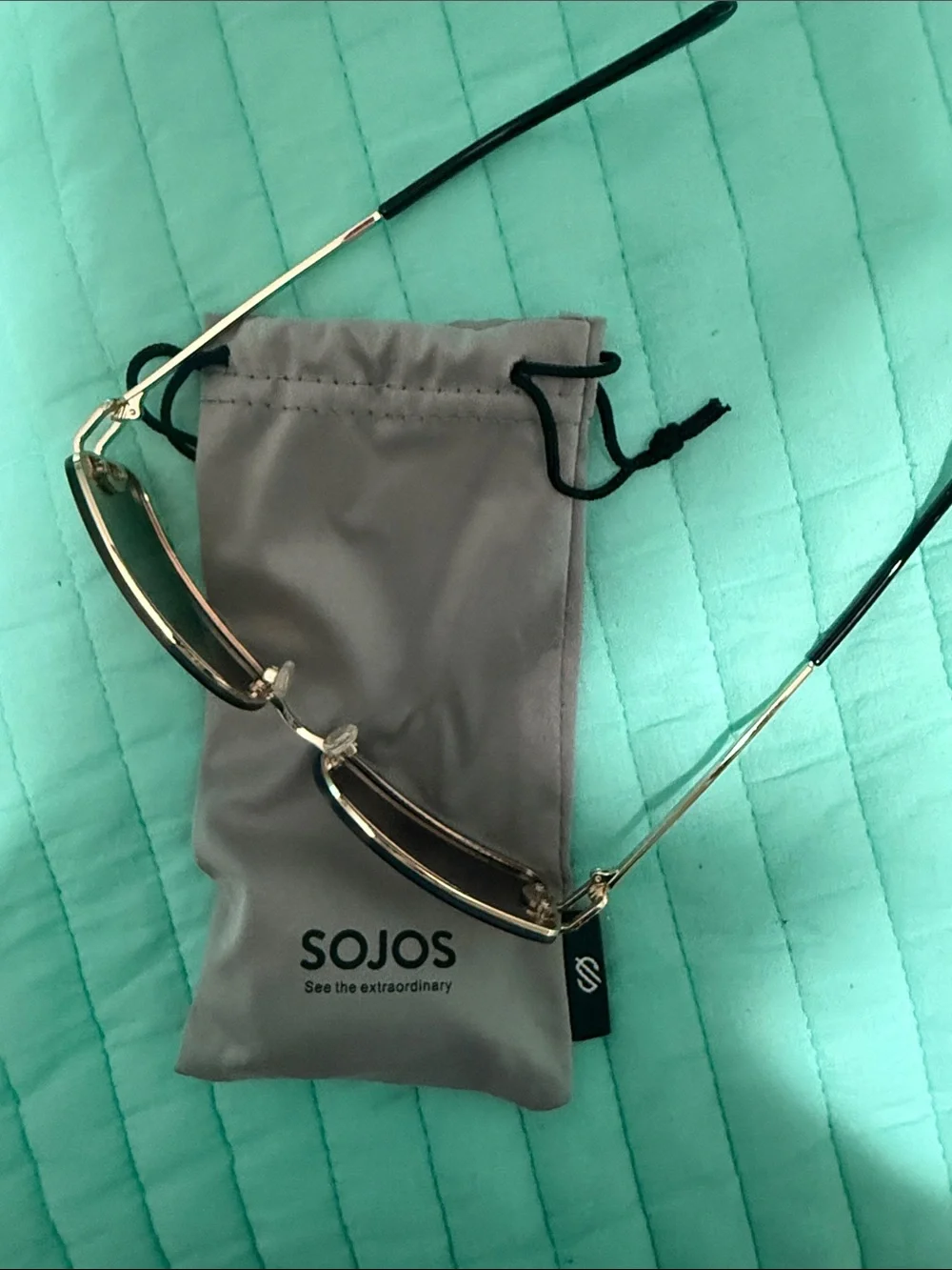 Woman’s Gold-Trim Sunglasses with Brown Gradient Lenses